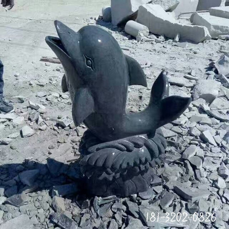 青石海豚石雕，动物石雕 (2)