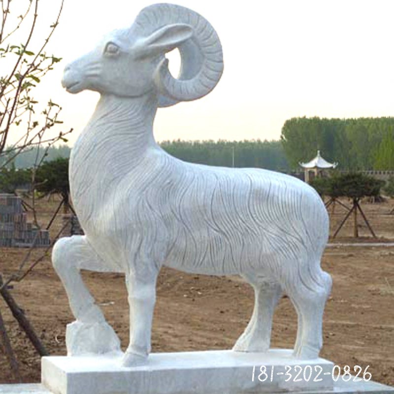 大理石羊雕塑 (209)