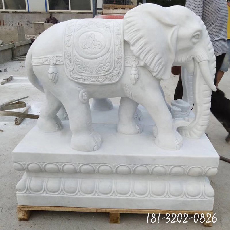 汉白玉大象雕塑 (306)