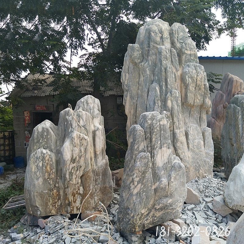 大理石假山雕塑   石雕公园景观摆件