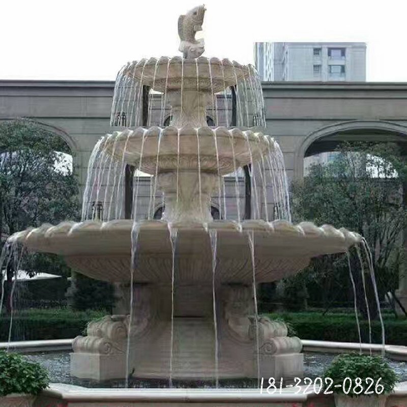 三层喷泉石雕，小区景观石雕