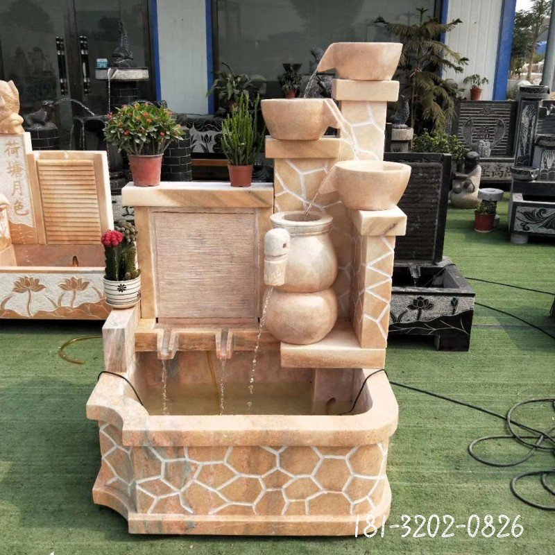 酒店石雕流水摆件