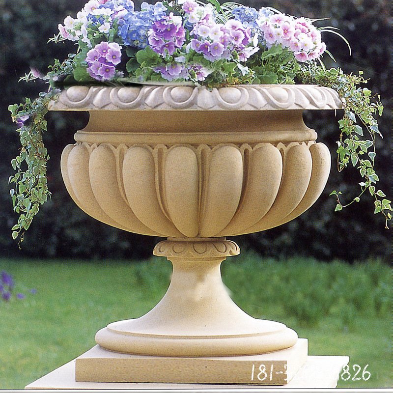 厂家直销 石雕花盆公园广场户外景观装饰 花盆定制庭院门口摆件119546 - 副本