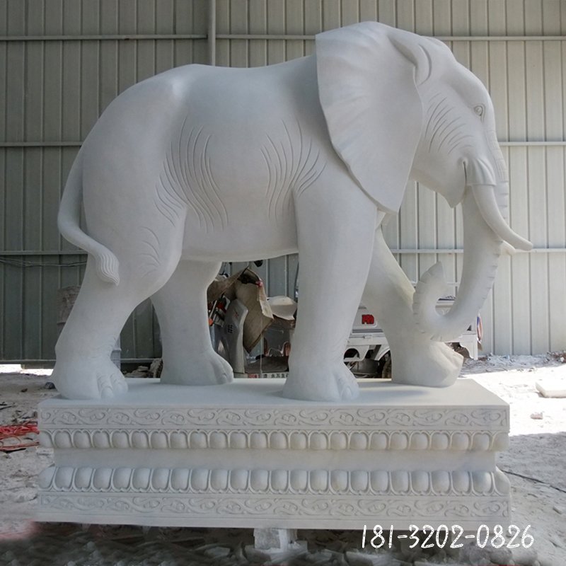 汉白玉大象雕塑 (201)