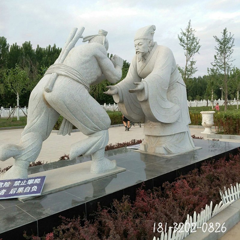 负荆请罪石雕，公园古代人物石雕