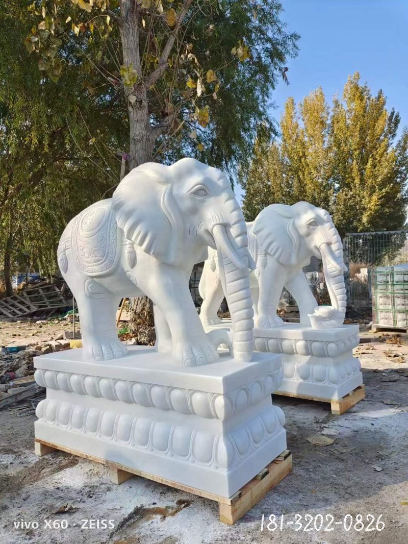 大象动物石雕 (5)