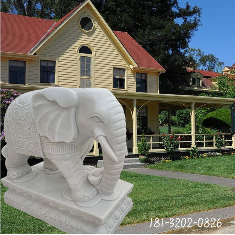 汉白玉小象石雕 (265)