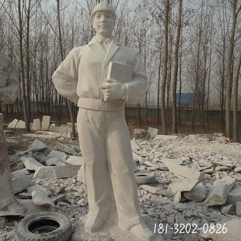工人石雕，广场景观人物雕塑 (4)