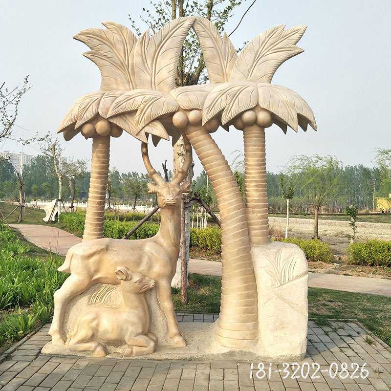 晚霞红石雕羊 (63)