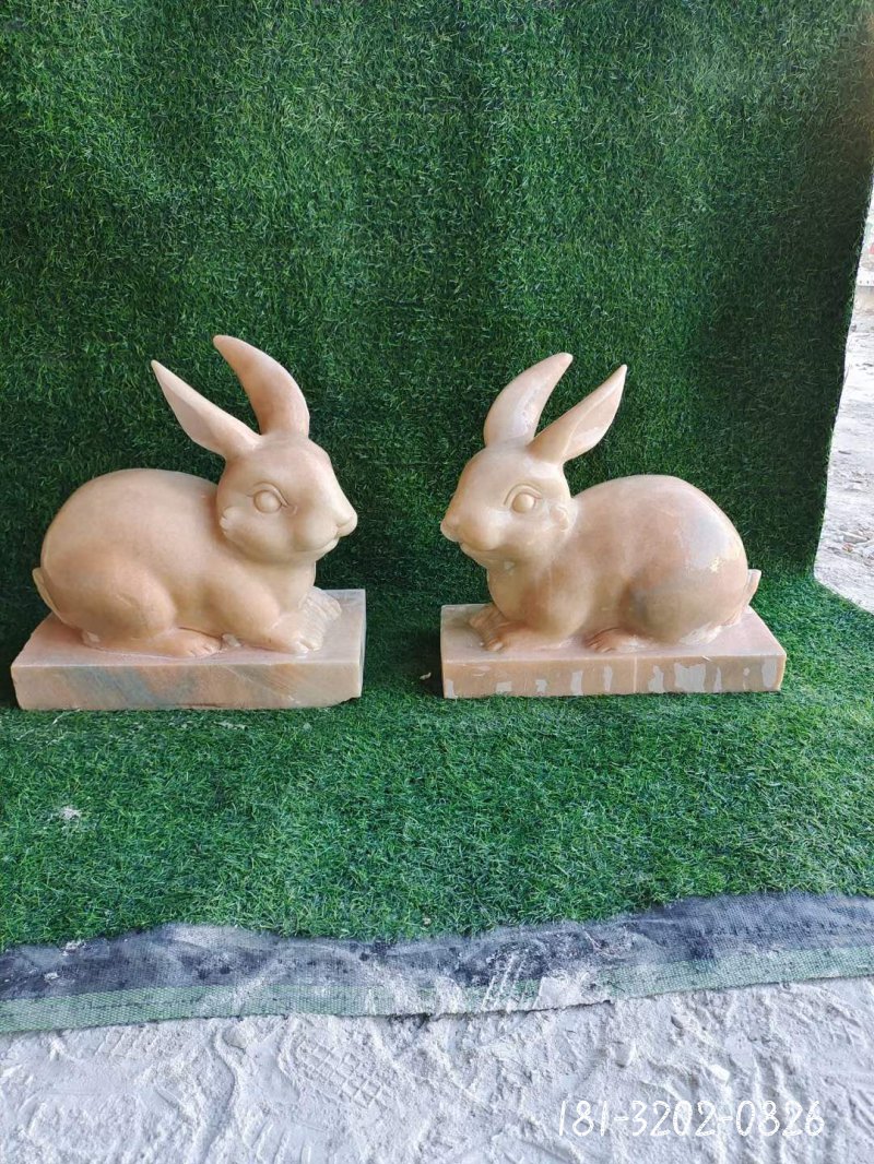 石雕兔子动物石雕 (1)