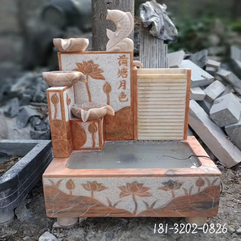 青石石雕室内流水景盆景鱼缸花盆大理石大型水幕墙摆件现货118744