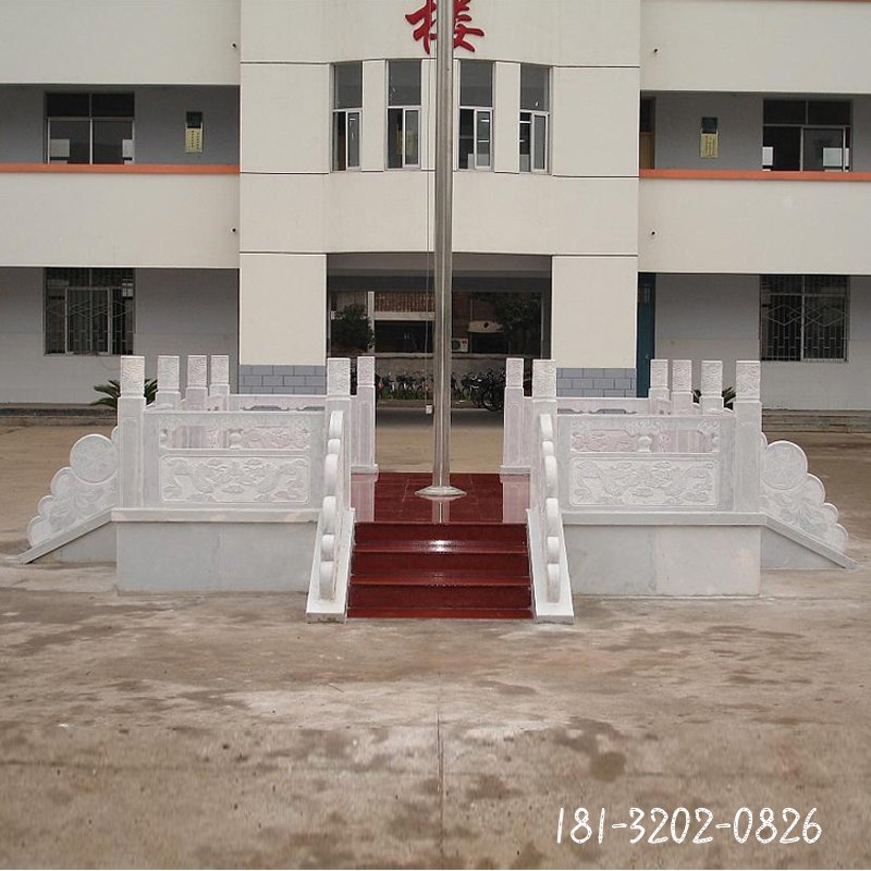 大理石升旗台  石雕校园景观雕塑