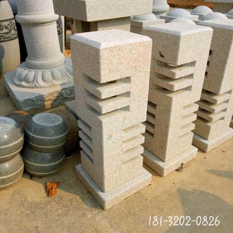 庭院石灯雕塑 大理石照明灯 (6)