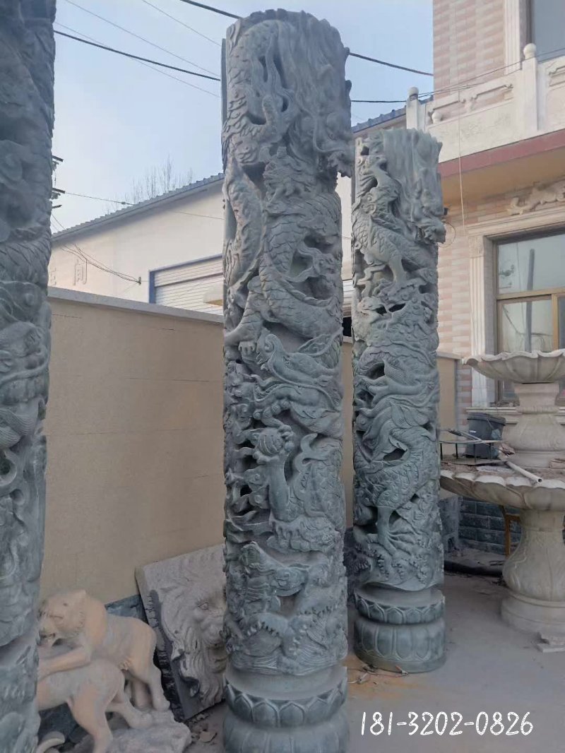 建筑龙柱景观石雕 (2)