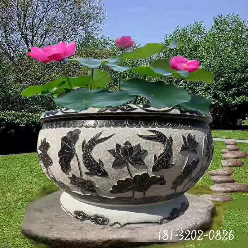 仿古石雕鱼缸 (1)