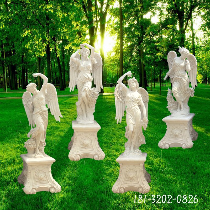 汉白玉四季神天使雕塑 公园西方人物石雕 (2)