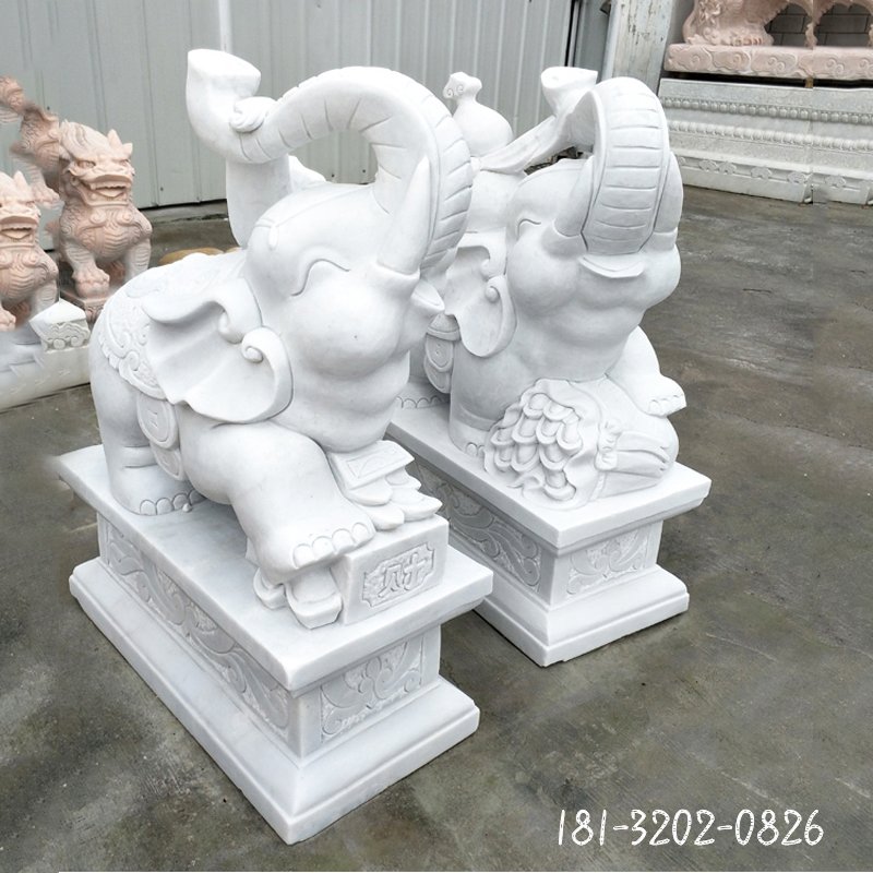 汉白玉小象石雕 (87)