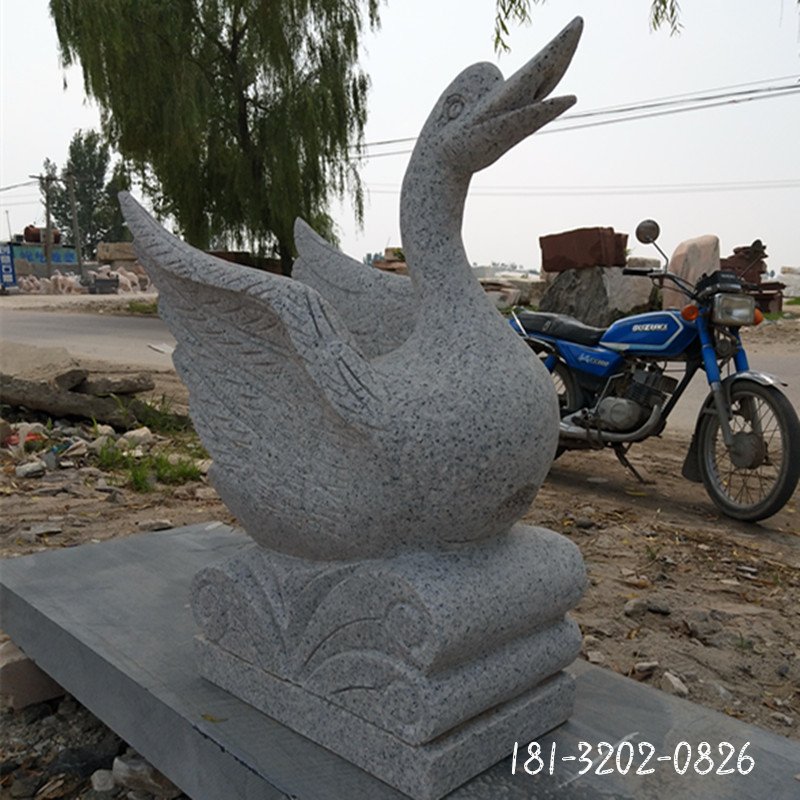 大理石天鹅喷泉雕塑 (2)