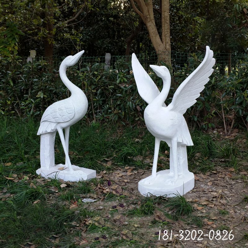 动物大理石仙鹤雕塑