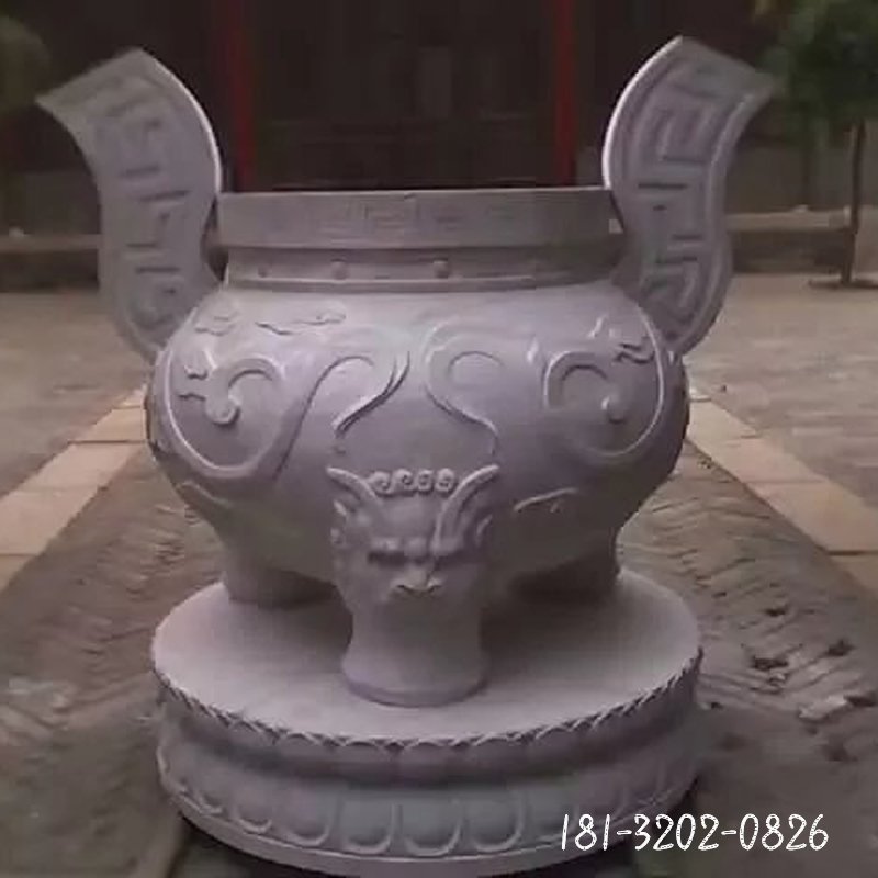 圆形香炉石雕 (9)