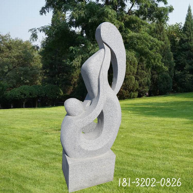 抽象大理石母子抽象人物雕塑绿地草坪人物雕塑艺术摆件109018
