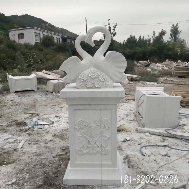 天鹅动物石雕 (2)