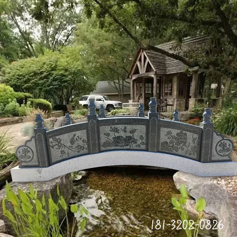 仿古花浮雕石桥栏板雕塑