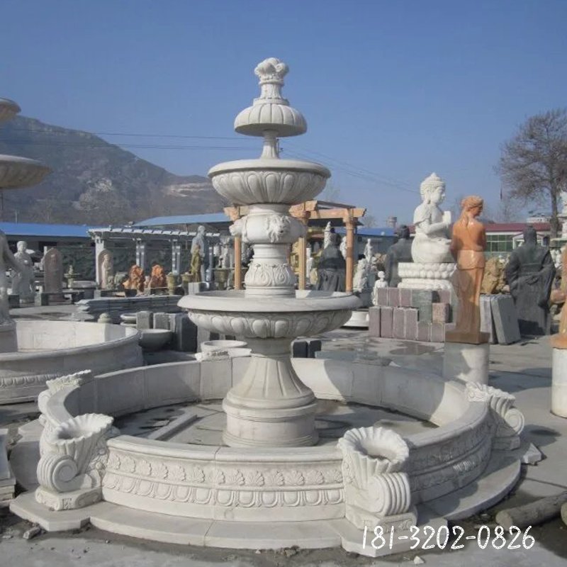 石喷泉，石头喷泉雕塑