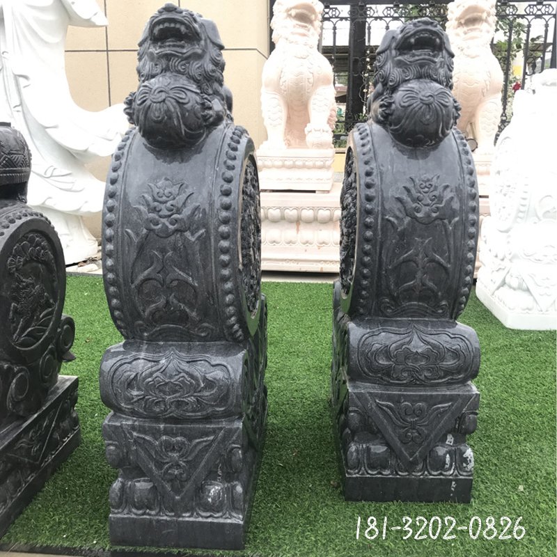 仿古门墩石雕 貔貅抱鼓石 (4)