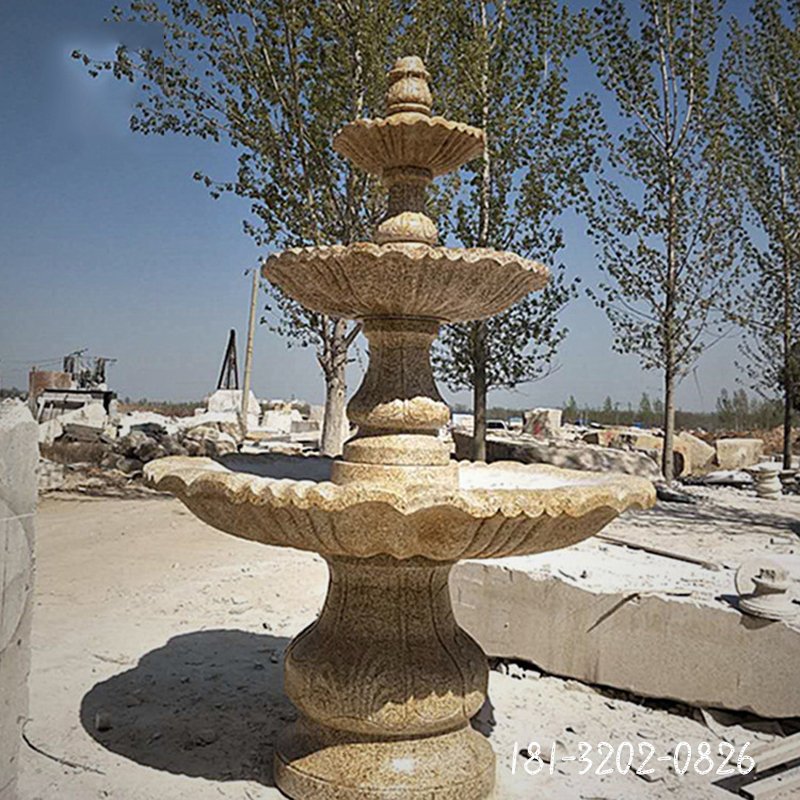 别墅石雕喷泉，景观喷水盆 (1)