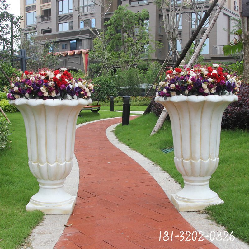 汉白玉欧式花钵小区石雕花盆