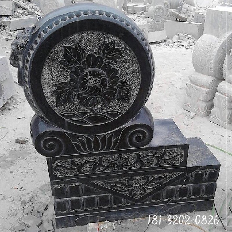 仿古石门墩雕塑，招财景观雕塑