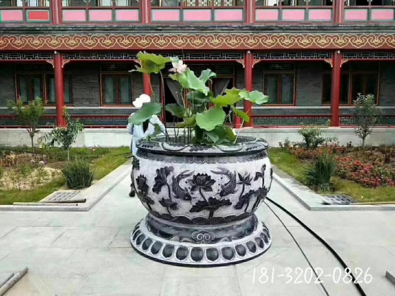 庭院石浮雕水缸 (2)