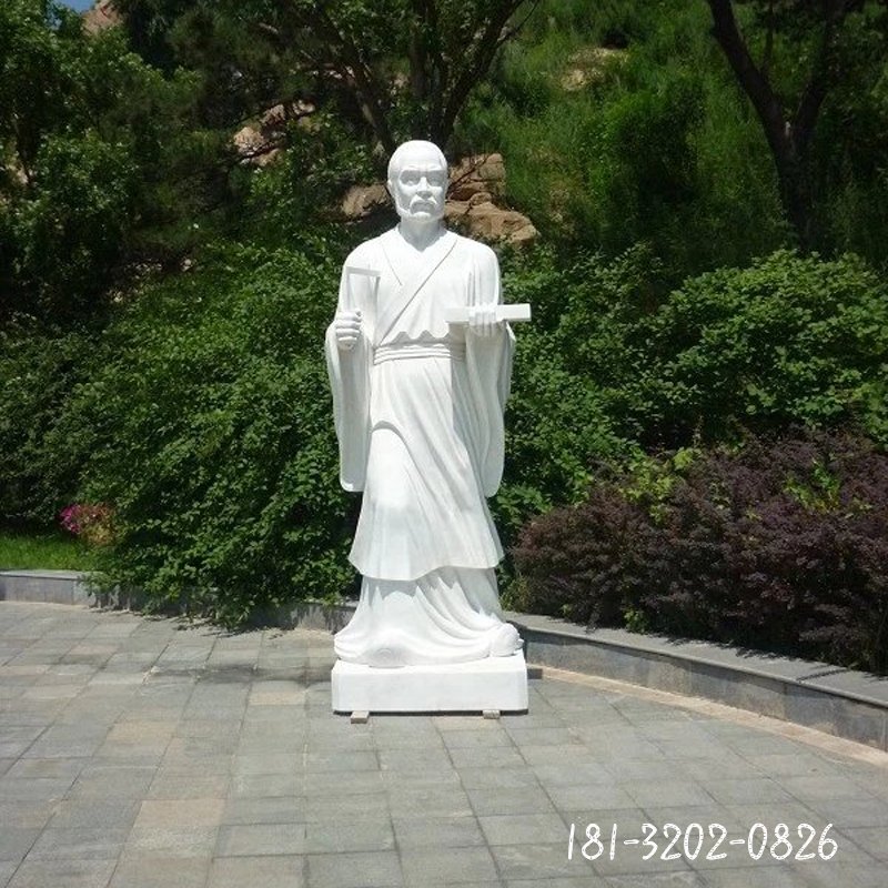 公园古人物石雕，汉白玉人物雕塑