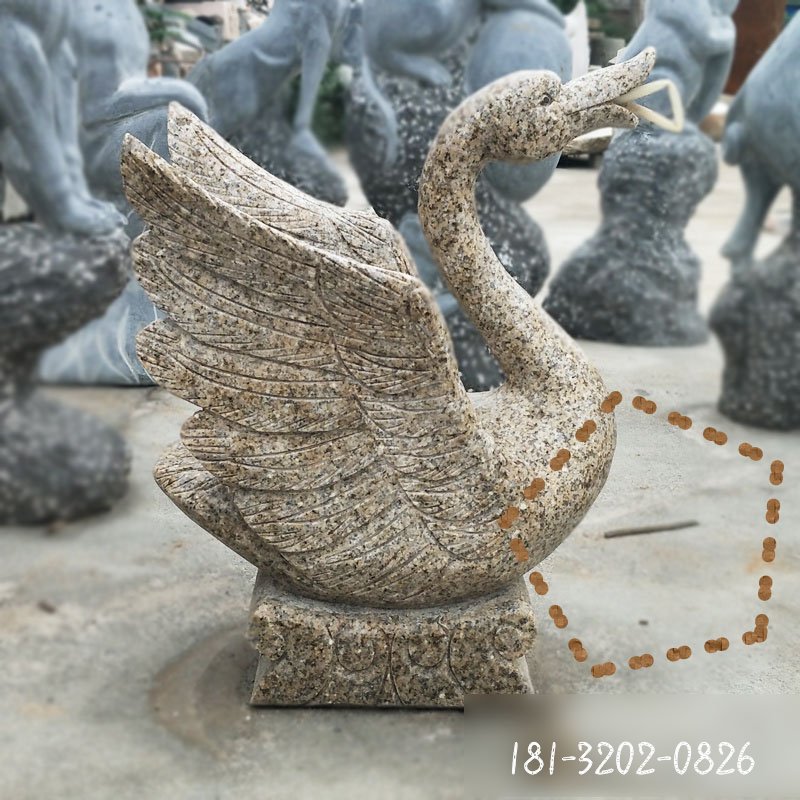 喷泉天鹅石雕,花岗岩天鹅石雕