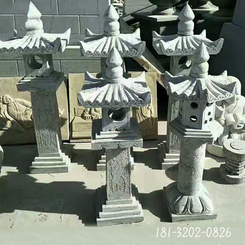 青石宫灯 石雕庭院景观雕塑 (2)