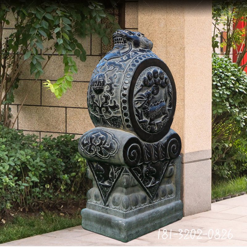 仿古抱鼓石，公园景观石雕