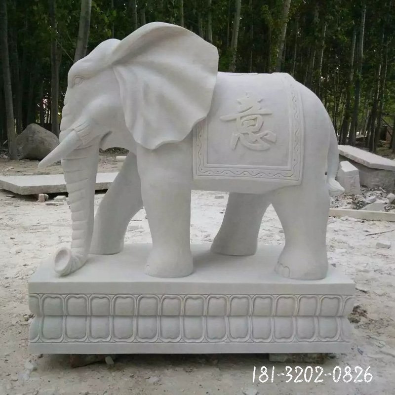 汉白玉大象雕塑 (249)