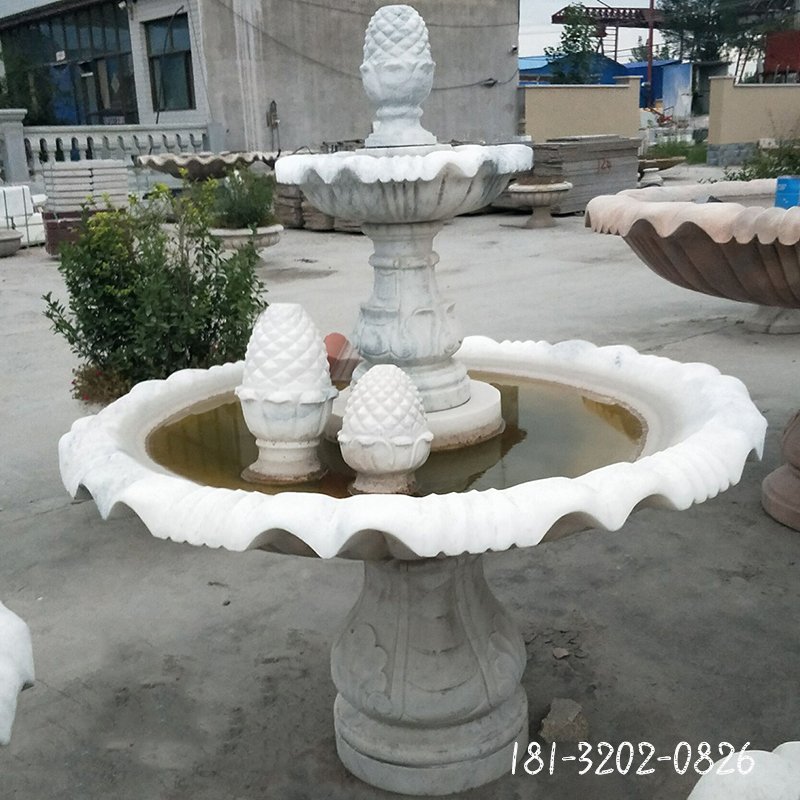 大理石喷泉 石雕庭院景观雕塑