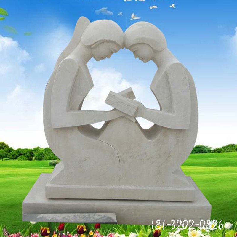 大理石情侣 石雕广场人物摆件