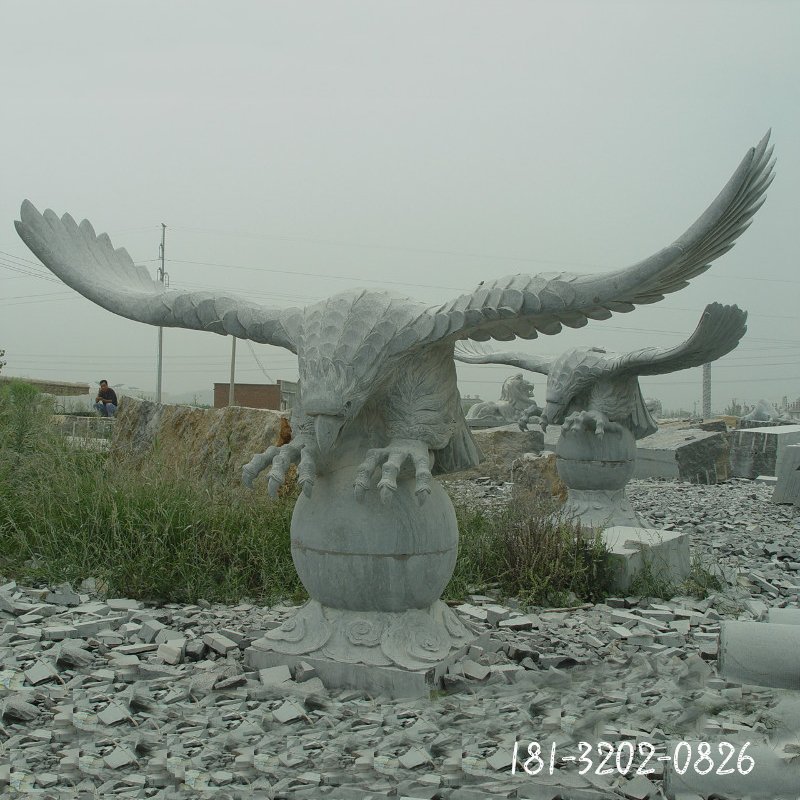 石雕鹰，大理石老鹰雕塑