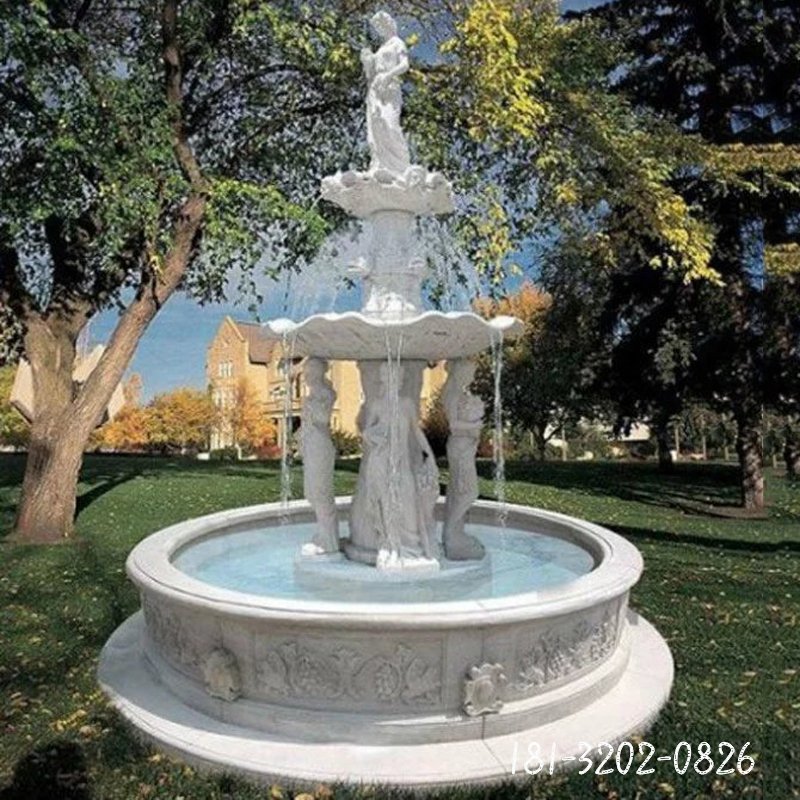 喷泉汉白玉石雕喷泉，西方人物喷泉雕塑 (2)