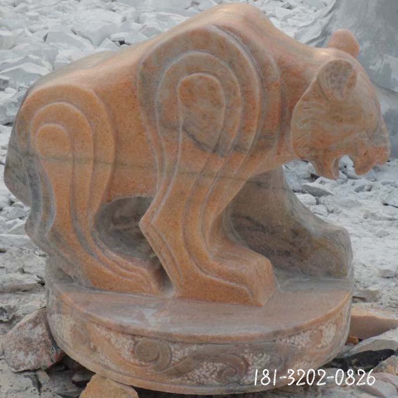 十二生肖石雕，晚霞红抽象动物 (8)