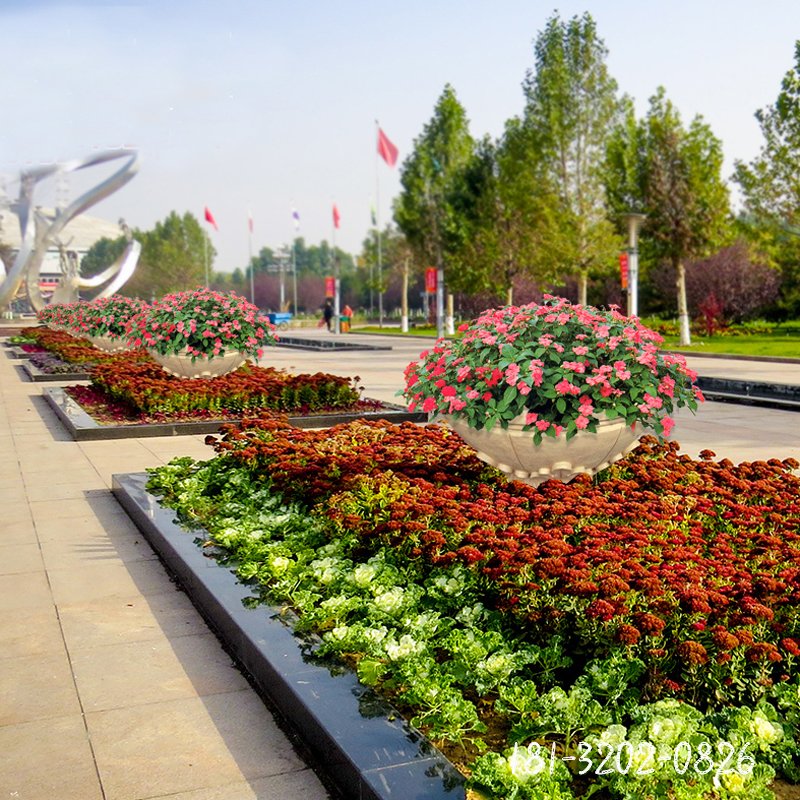 欧式花盆石雕 广场景观石雕