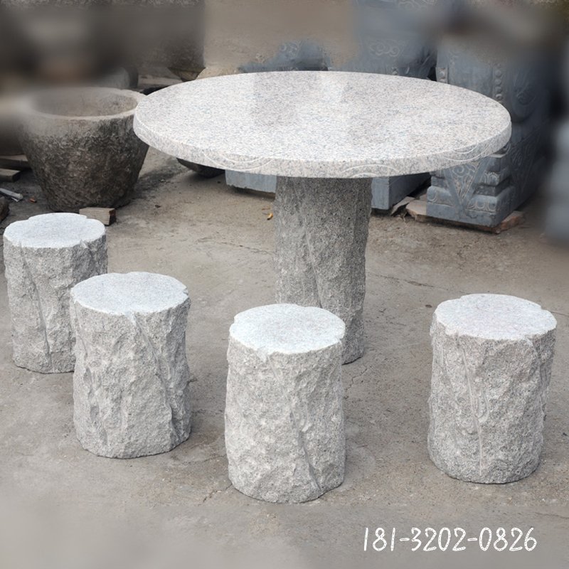 大理石桌椅  石雕小区景观雕塑 (4)