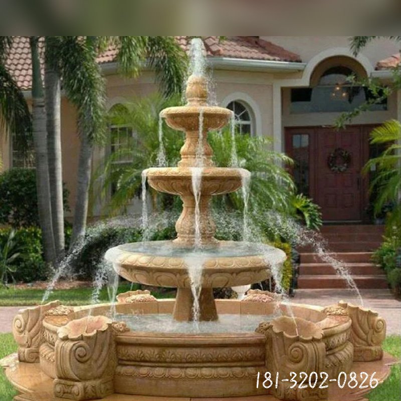 别墅区石头水盆雕塑