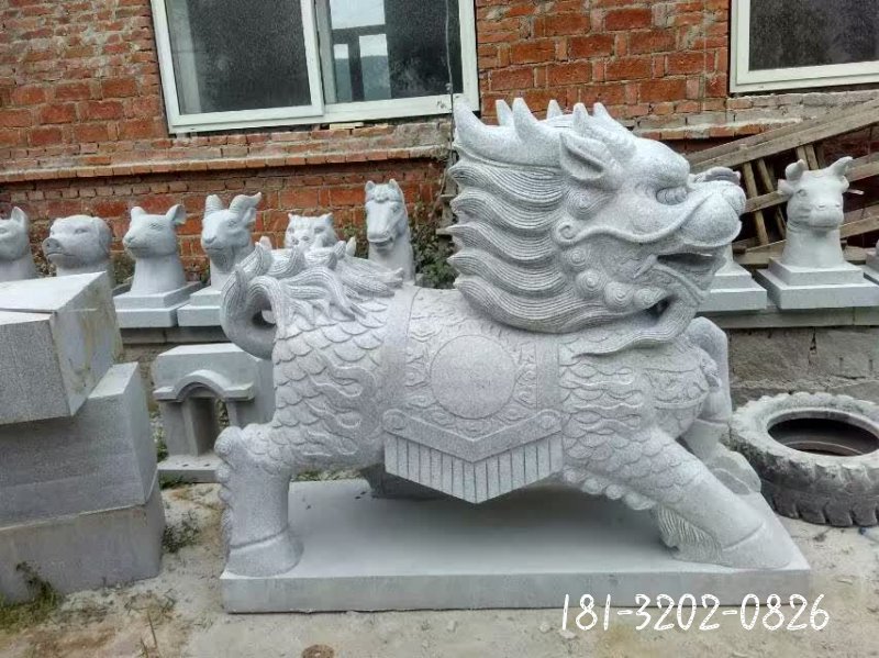 貔貅动物石雕 (2)