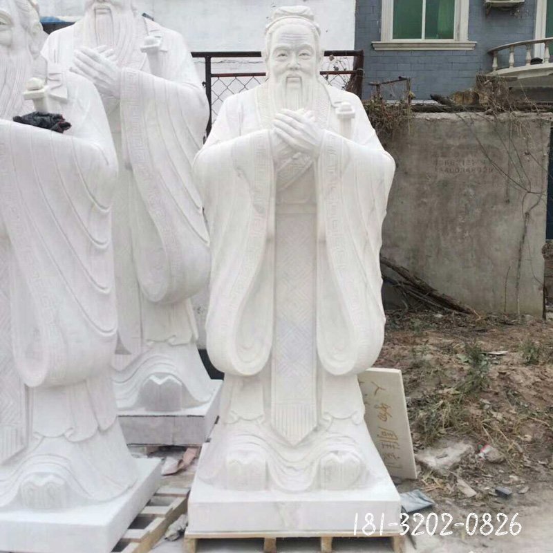 万世师表孔子石雕 大理石校园人物雕塑2