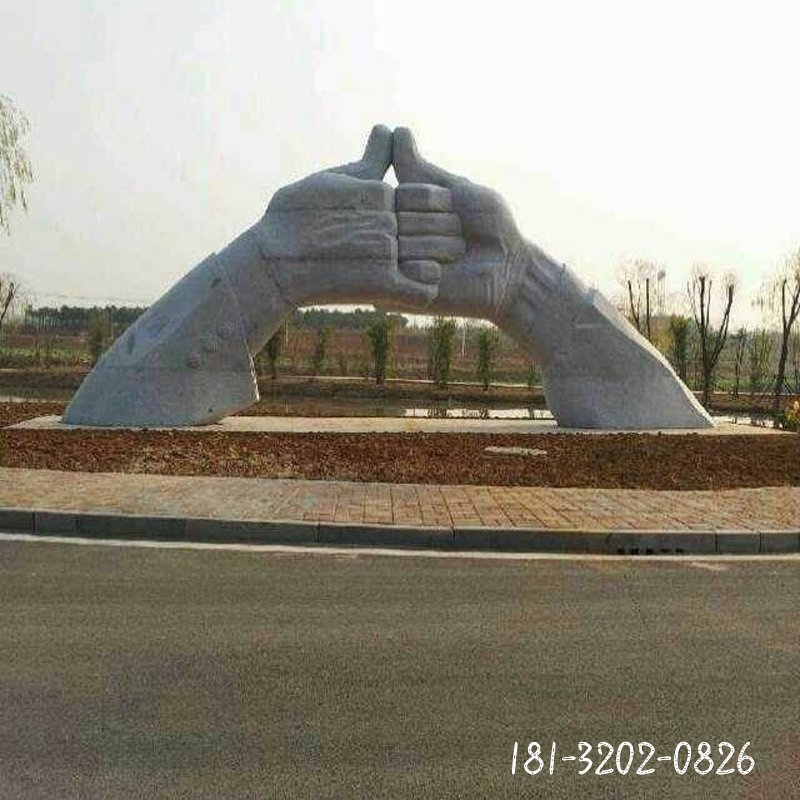 成交石雕,广场双手石雕