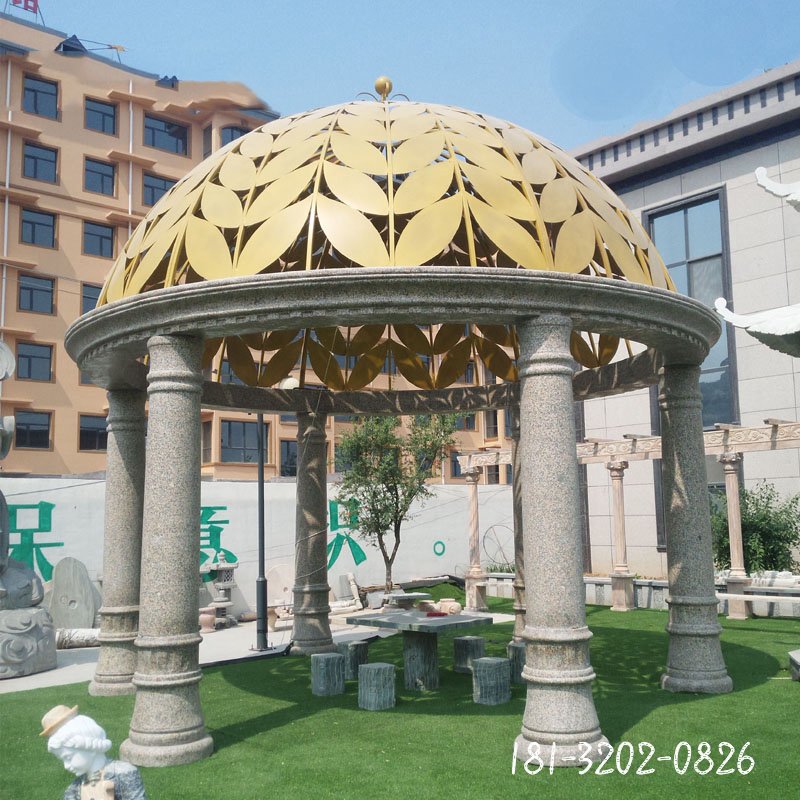 欧式圆顶石凉亭 (15)